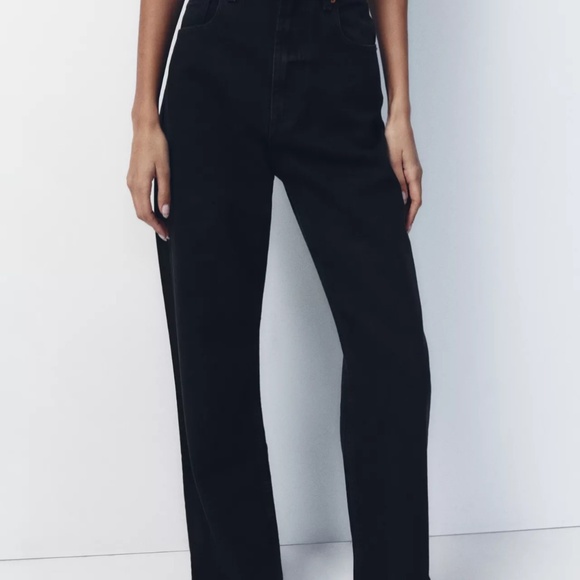Zara high waist wide leg black jeans - Picture 3 of 3